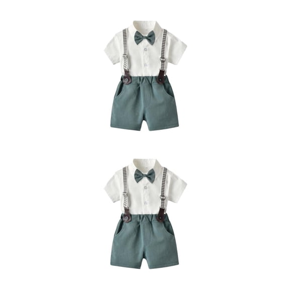 Qarigey Camisa de manga corta de verano para niños, conjunto de pantalones, fiesta, banquete, boda, pajarita para niños, ropa, pantalones Type5 NO5