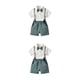 thumbnail image 4 of Minnieouse Verano para niños, camisa de manga corta con botones, conjunto de pantalones, ropa de pajarita para boda, pantalones cortos con Type3 NO3, 4 of 6