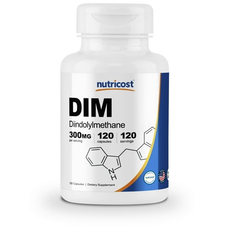 Nutricost DIM (Diindolylmethane) 300mg, 120 Veggie Capsules with BioPerine - Gluten Free & (Best Dim Supplement Brand)