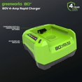thumbnail image 3 of Greenworks 80V (2) Batteries 2,0 Ah et Ensemble Combiné de Chargeur Rapide, 3 of 4