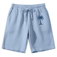 thumbnail image 4 of XINPING Men's Swim Trunks Mid-Thigh Breathable Palm Tree Print Quick Dry Beach Swimming Shorts with Pockets Anti-Chafe Mens Summer Clothes, 4 of 5