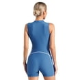 thumbnail image 2 of Alvivi Women Sleeveless Zip Up One Piece Boyleg Swimsuits Surfing Rash Guard Wetsuits Lake Blue XL, 2 of 7