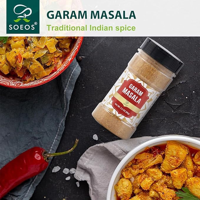 Soeos Garam Masala Powder, 6.4 oz (180g) Total – Authentic Indian 10-Spice Blend
