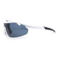 thumbnail image 3 of Mens Baseball Half Rim Wrap Around Oversized Shield Sport Sunglasses White - Black, 3 of 4