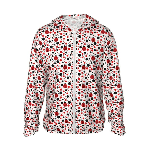 Fotbe Ladybugs 2 Chaqueta con Protección Solar UPF 50+ para Hombre y Mujer, Camisa con Capucha y Bolsillos-Medium