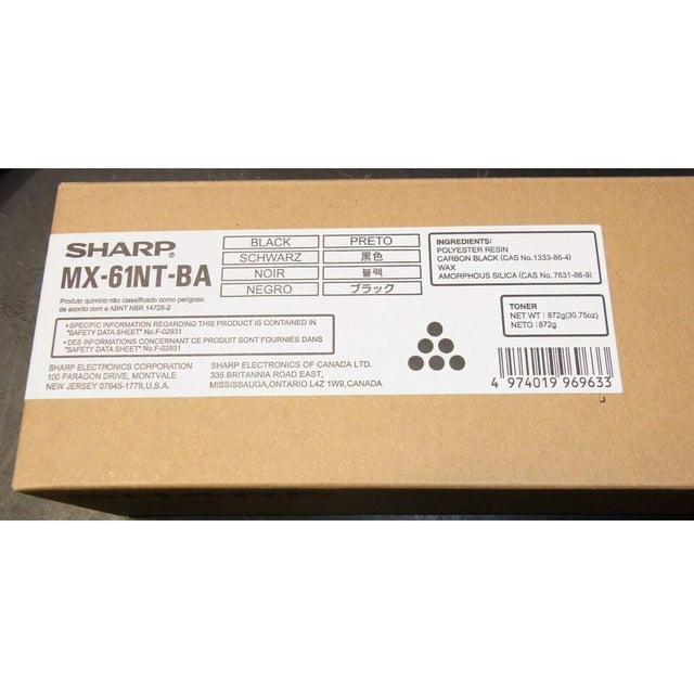 Cartucho de tóner Sharp MX-61NT-BA negro para MX-2651/3051/3071/3551/3571/4051/4071