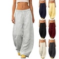 thumbnail image 2 of Womens Trousers Barrel Sweatpants Casual Baggy Elastic Waisted Wide Leg Comfy With Pockets Summer Casual Fashion Pants For Women, 2 of 6