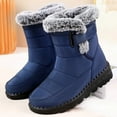 thumbnail image 6 of Tao Tao Women Men Lightweight Snow Boots Winter Anti-Slip Ankle Booties Waterproof Slip On Warm Fur Lined Sneaker Blue 35, 6 of 8