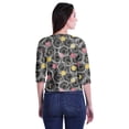 thumbnail image 3 of Moomaya Printed Keyhole Neck Ring Top Casual 3/4th Sleeve Tees Tank Tunic Top, 3 of 5
