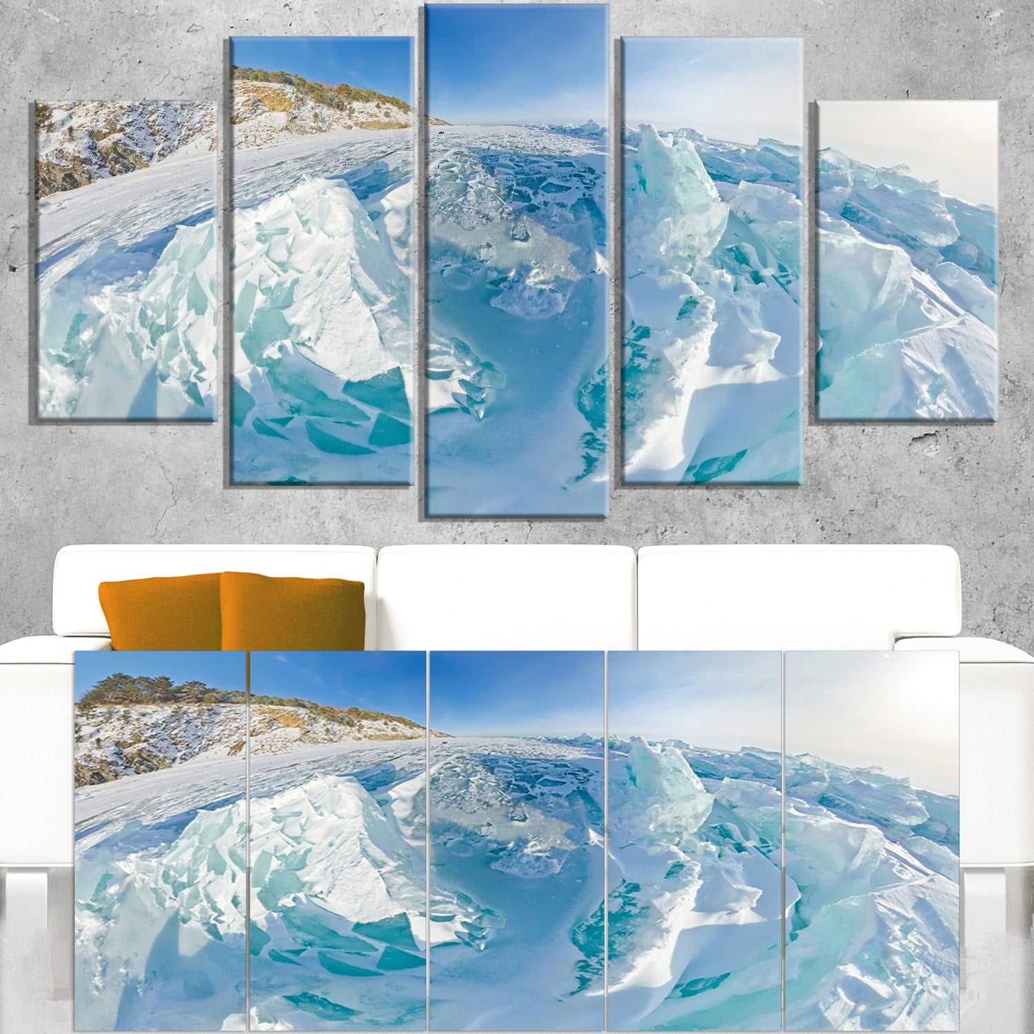 Design Art Blue Ice Mountains In Lake Baikal Siberia Landscape Artwork Canvas Walmart Com