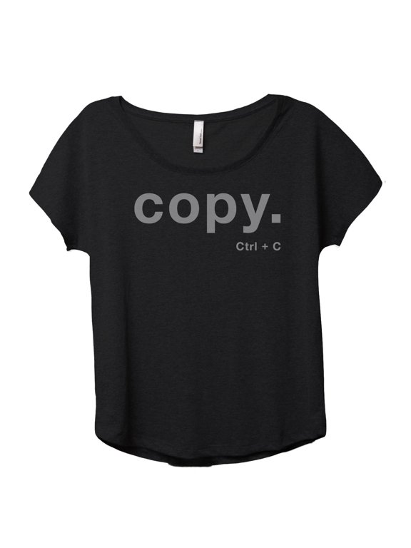 Copy CTRL C Women's Fashion Slouchy Dolman T-Shirt Tee Heather Black Medium