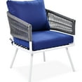 thumbnail image 4 of Table Patio With Water Repellent Cushions And Rope Details Navy Blue Conversation Furniture Thick Metal Frame, 4 of 7