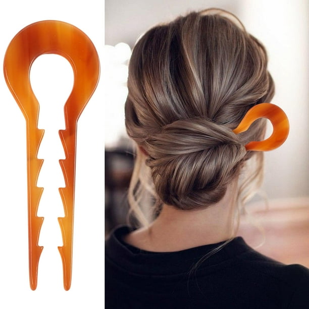 Salud y belleza, Herramientas de belleza, Herramientas de modelado, Herramientas de peinado, Accesorios de moda para el cabello Horquilla de acetato en forma de U, Moño sin horquilla, Tocado, Horquill