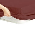 thumbnail image 5 of The Great American Store- 1800 Series 100% Authentic Microfiber Pack of 4 Fitted Sheet / Bottom Sheet 15 Inch Deep Pocket (Solid Burgundy, Full) - ALL ROUND ELASTIC FOR PERFECT FIT, 5 of 6