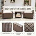 thumbnail image 5 of Devoko Outdoor Furniture Sets 3 Pieces Patio Bistro Set, Rattan Patio Conversation Chair Set with Cushion and Coffee Table, Beige, 5 of 7