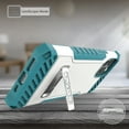 thumbnail image 2 of Case for iPhone 11 Pro Max, White/Turquoise Tri-Shield [Military Grade] Rugged Cover with Metal Kickstand [Includes Wrist Strap Lanyard] for Apple iPhone 11 Pro Max (2019, 6.5" Model), 2 of 10