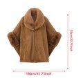 thumbnail image 4 of Levmjia Women Shawl Solid Flared Cuff Wrap Cape Warm Windproof Loose Outerwear Cozy Casual Cardigan Autumn Winter Daily Dates Outdoor, 4 of 5