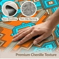 thumbnail image 6 of ODIKA 8'x10' Washable Area Rug Durable, Non-Slip Blocks Zigzag Border Dot Memphis Retro Interlocking Funky Maximalist Refined for Living Room, Under Sectional, Family, 6 of 7