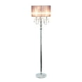 thumbnail image 2 of Elegant Designs 62" Trendy Chrome Romantic Sheer Shade Floor Lamp with Hanging Crystals, Gray Shade, 2 of 7