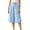Light Blue, variant on Tnhcen Women's 100% Cotton Prewashed Wrinkled Light Blue Drawstring Waist Seven Inch Casual Pants Elastic Waistband Culotte Trousers Loose Fit Comfortable Plus Size S-2XL