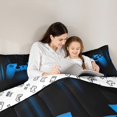 thumbnail image 4 of Homewish 3D Game Console Twin Bedding Sets 7-Piece for Boys, Neon Blue Gamepad Bedding Comforter Set, Modern Video Game Player Reversible Sheet Sets, Breathable Home Decor, 4 of 7