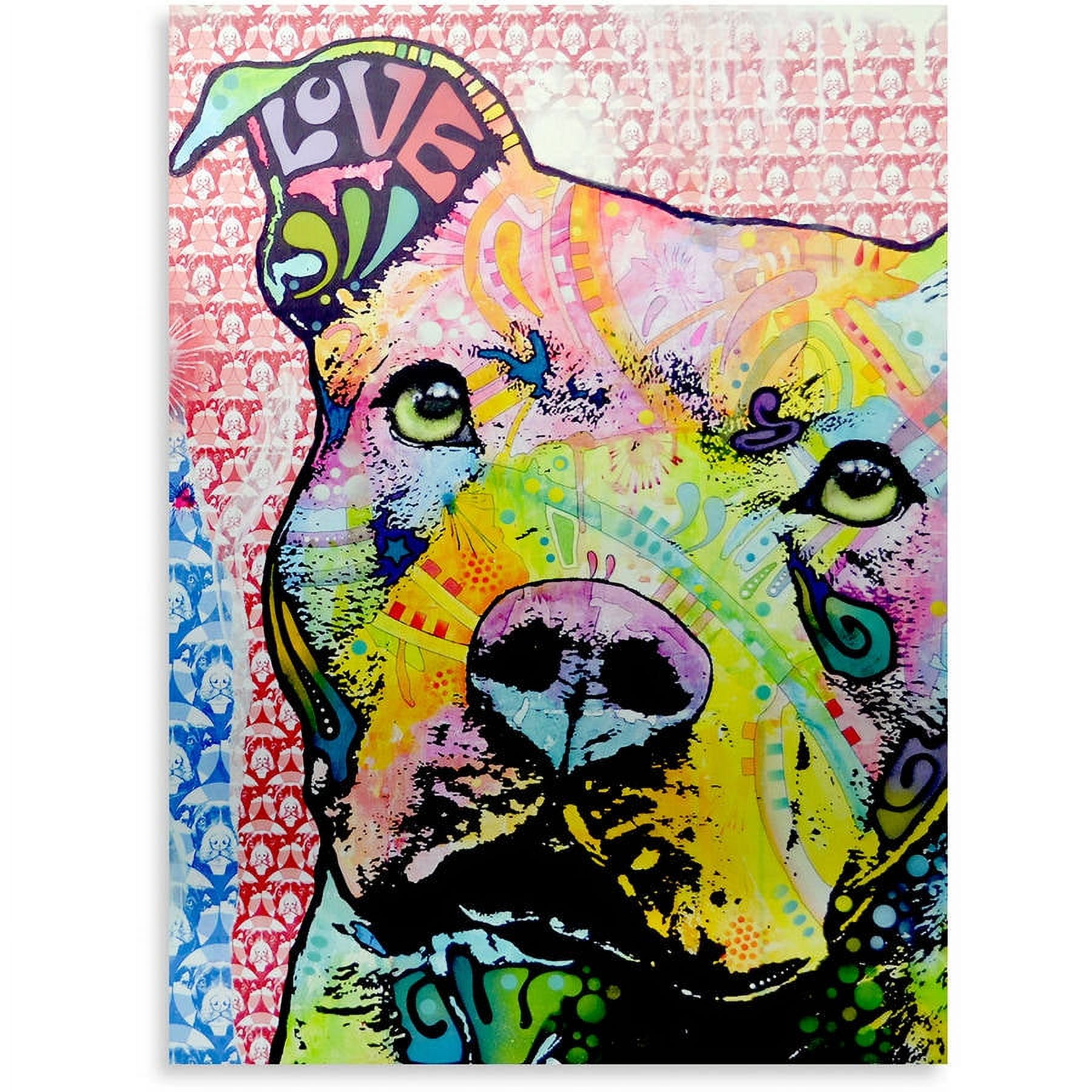 Dean Russo 'Thoughtful Pitbull II' Floating Brushed Aluminum Art