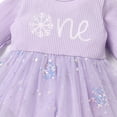 thumbnail image 6 of IBTOM CASTLE Baby Girl 1st Birthday Outfit Fall Pumpkin Winter Snowflake One Romper Sparkle Dress with Headband for Cake Smash Photo Shoot 12-18 Months Purple - Snowflake, 6 of 8