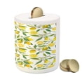 thumbnail image 3 of Nature Piggy Bank, Exotic Lemon Tree Branches Yummy Delicious Kitchen Gardening Design, Ceramic Coin Bank Money Box for Cash Saving, 3.6" X 3.2", Fern Green Yellow White, by Ambesonne, 3 of 4