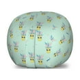 thumbnail image 1 of Pop Art Storage Toy Bag Chair, Continuous Pattern of Pineapples with Sunglasses and Colorful Leaves, Stuffed Animal Organizer Washable Bag, Large Size, Mint Green and Multicolor, by Ambesonne, 1 of 3
