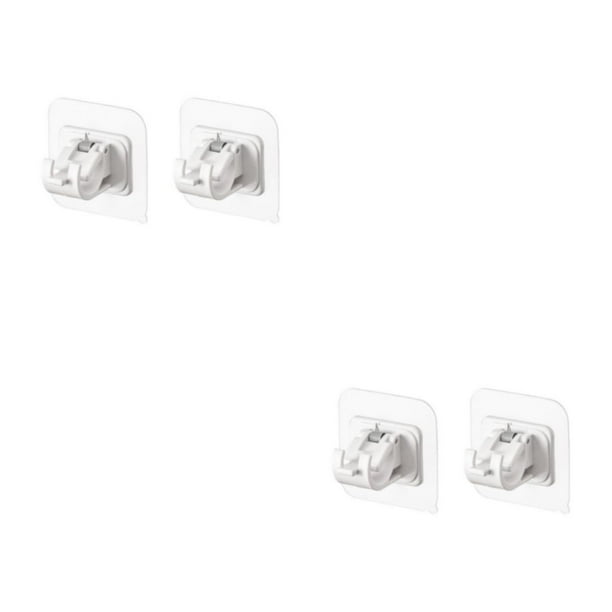 Naiovety Hogar baño autoadhesivo ventana cortina varilla Clip dormitorio desmontable toallero varillas soporte percha abrazadera blanca 2 uds Blanco 2 piezas 2Conjunto