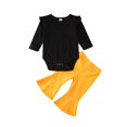 thumbnail image 2 of Newborn Baby Girls Clothes Solid Romper Jumpsuit + Flared Long Pants Outfits, 2 of 4