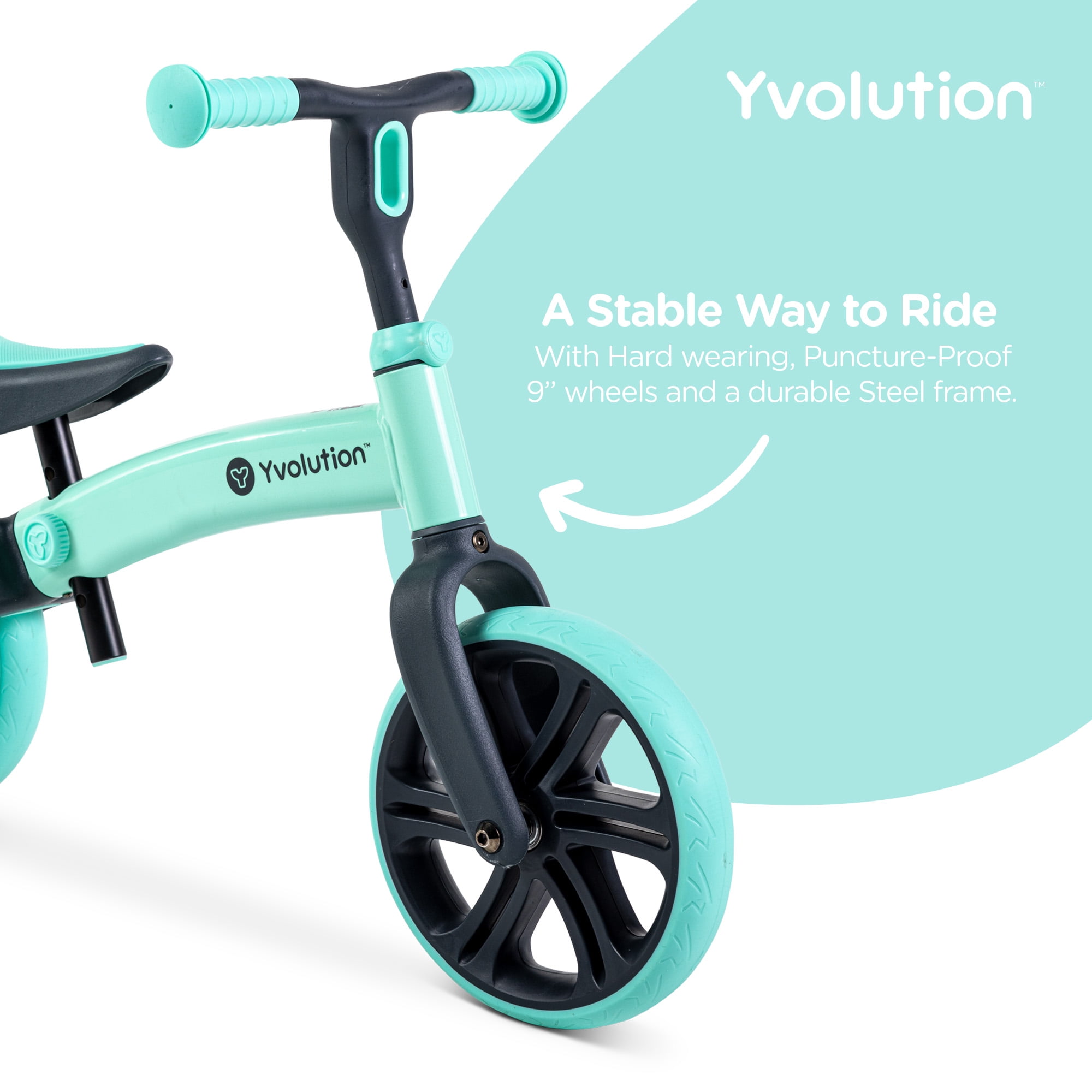 Free Shipping Yvolution Toddler Balance Bike 9 Wheel Green Boys and Girls 18 Months to 3 Years Old Walmart Walmart