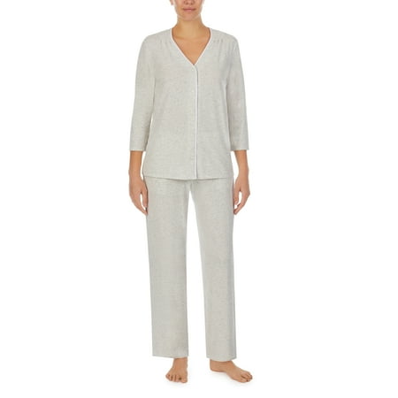 

On Gossamer Women s 3/4 Sleeve Contrast Trim Pj Set