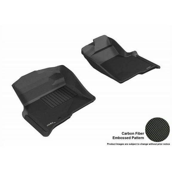 3D MAXpider 2009-2014 Fits Ford F-150 Regular Supercab Supercrew Kagu 1st Row Black Carbon Fiber Embossed Pattern Floor Mat L1FR06711509