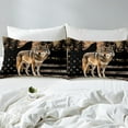 thumbnail image 4 of Erosebridal Wolf Fitted Sheet Set Twin,Vintage American Flag Bedding Twin Size,Woodland Animal Decor,2pcs(No Top Sheet), 4 of 6