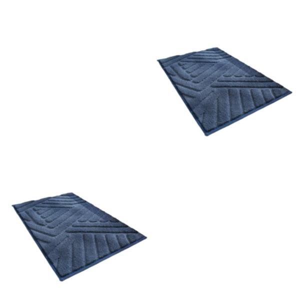Advancent Lujosa alfombra para baño: elegante y fácil de limpiar Alfombra de baño antideslizante que ahorra espacio azul azul 2piezas