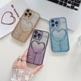 thumbnail image 3 of Luxury Glitter Electroplate Love Heart Sparkle Phone Case Lens Protective Cover Compatible with iPhone 13 Pro, Purple, 3 of 7