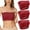 Rose Red, variant on 3Pcs Women Non Padded Strapless Convertible Bandeau Sports Bra - Lace Spandex, Elastic Fit, Strapless Tube Top for Yoga/Party/Summer
