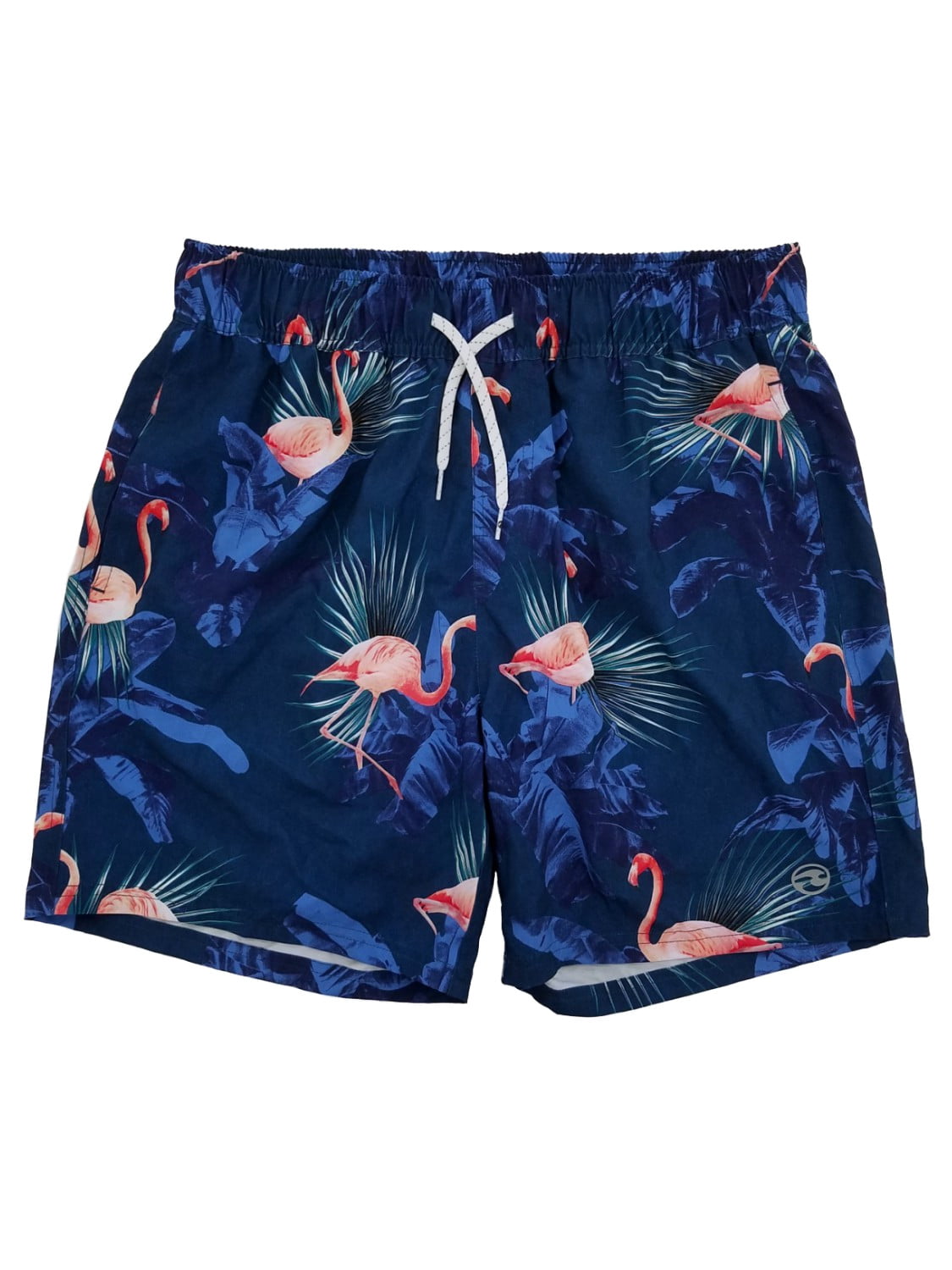 Ocean Current - Mens Teal Blue Pink Flamingo Tropical Board Shorts Swim ...