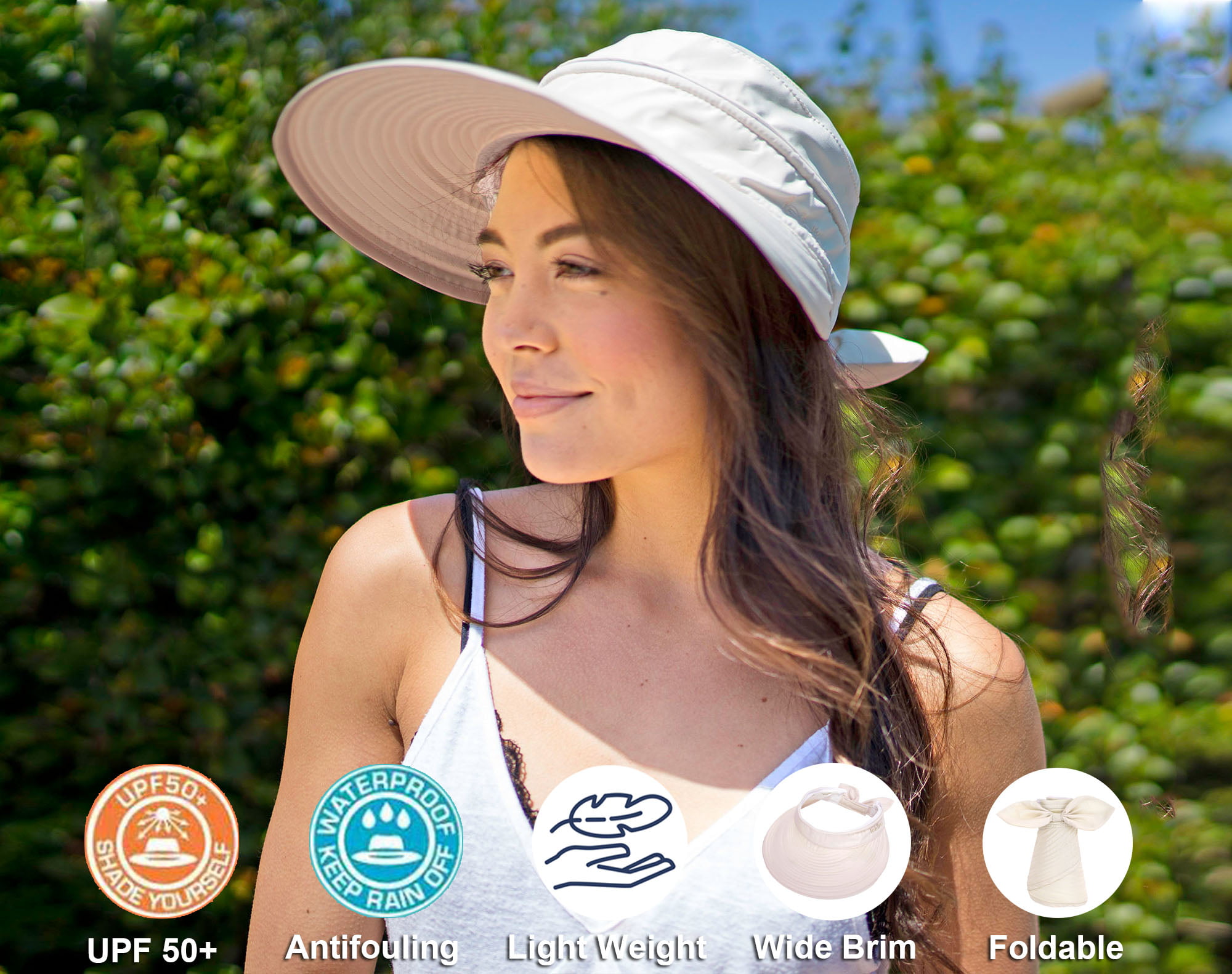 Women Sun Hat 2 In 1 Zip Off Sun Visor Upf 50+ Sun Protection Beach Hats For Women Wide Brim Sun Visor Hat(black)