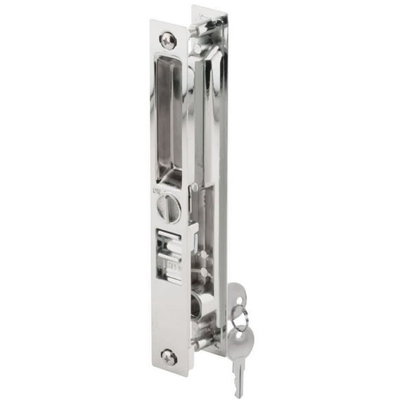 Prime-Line C 1134 Sliding Door Handle Set, Mid Body Hook, Keyed,Chrome Diecast