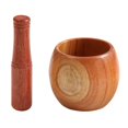thumbnail image 2 of NIBOLOG 1 Set Garlic Mortar Eco-friendly High Durability Wood Manual Garlic Press Crusher Mortar Set for Home, 2 of 8