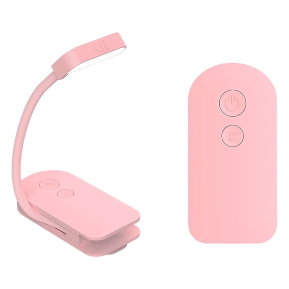 Portable LED Reading Lights, Eye Caring 3 Color Temperatures and Dimming Brightness Book Lights, Lightweight USB Rechargeable Clip-On Book Reading Light for Studying and Night Reading, Pink