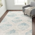 thumbnail image 2 of Distressed Floral Damask Bohemian Blue 5' X 7' Area Rug, 2 of 5