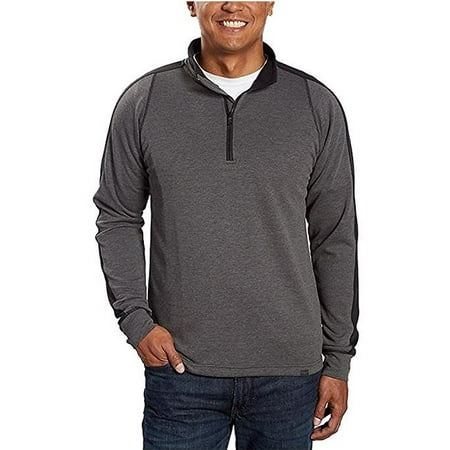 HAWKE & CO. Mens Performance Long Sleeve Quarter Zip Pullover Active Sweatshirt (Grey Heather, XL)
