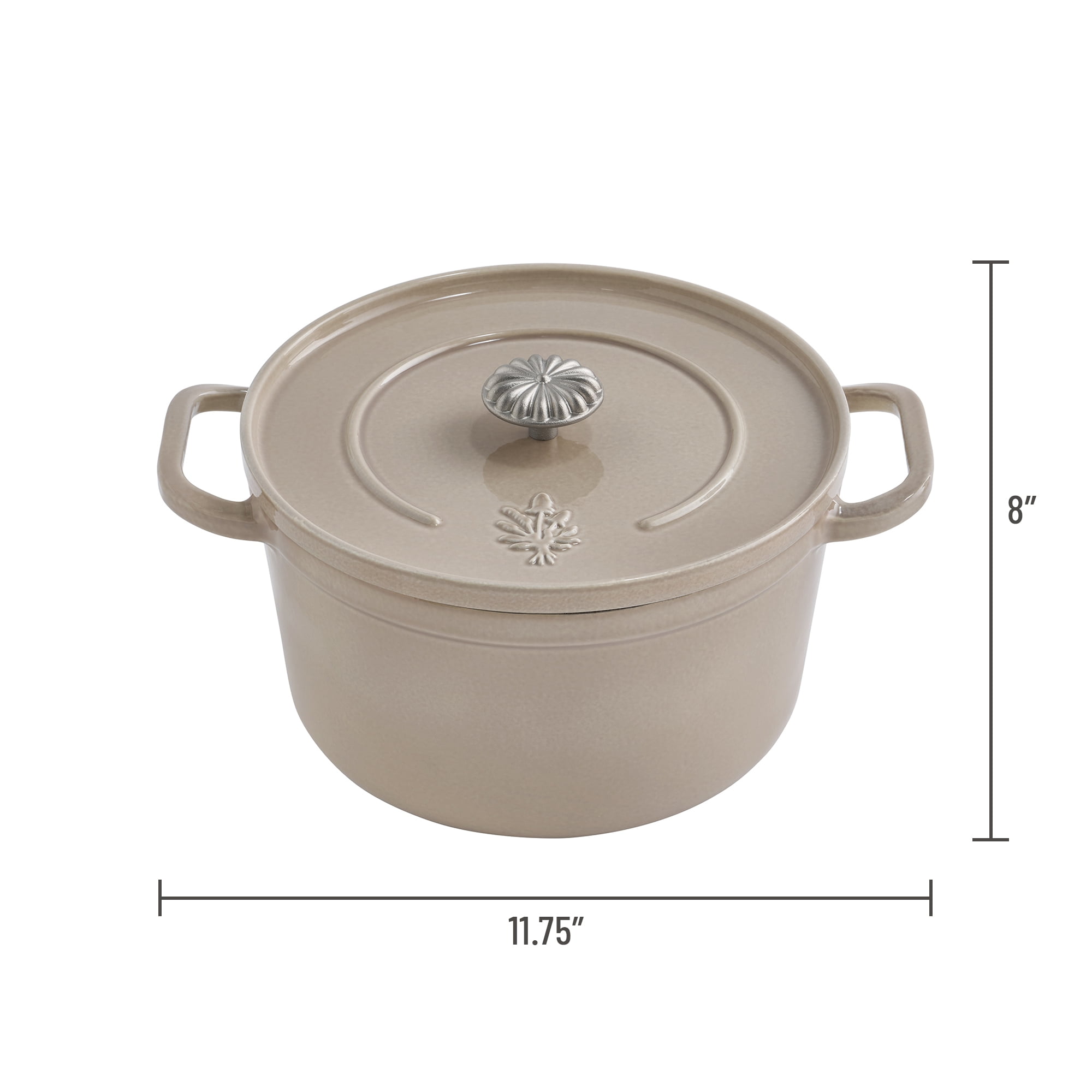 The Pioneer Woman 5-Quart Enameled Cast Iron Dutch Oven with Lid, Taupe