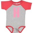thumbnail image 3 of Inktastic Pink and White Polka Dots Letter H Boys or Girls Baby Bodysuit, 3 of 5