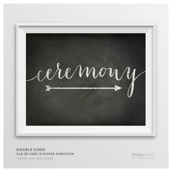 Ceremony Vintage Chalkboard Wedding Party Directional Signs, Double-Sided