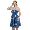 thumbnail image 2 of HAPPY BAY Women's Beach Vacation Summer Holiday Smocked Tube Top Short Ruched Evening Dress Strapless Dresses for Women L-XL Grey Floral, 2 of 2