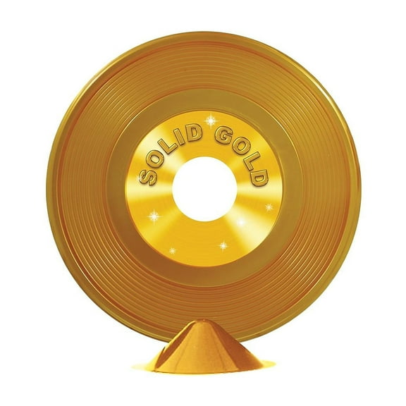 Beistle 9" Plastic Record Centerpiece Gold 4/Pack 57209